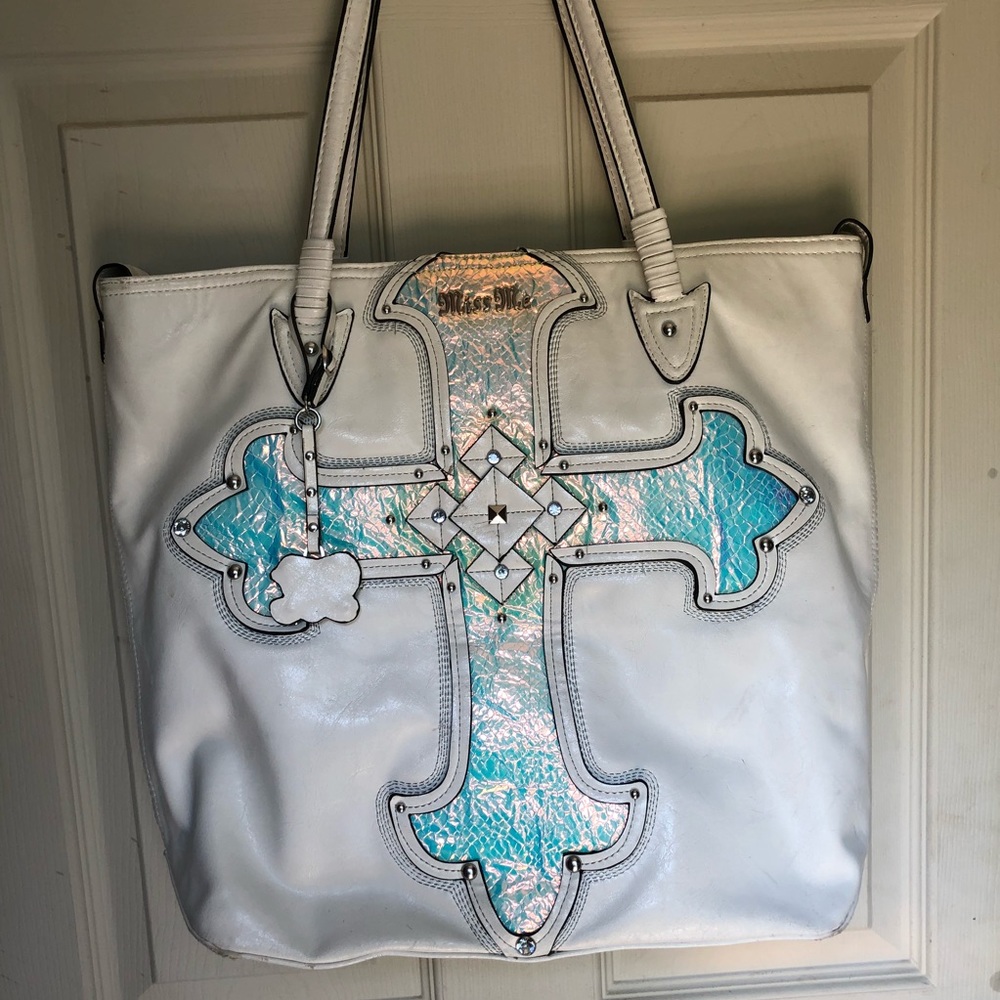 Miss Me Large Embellished Cross Tote